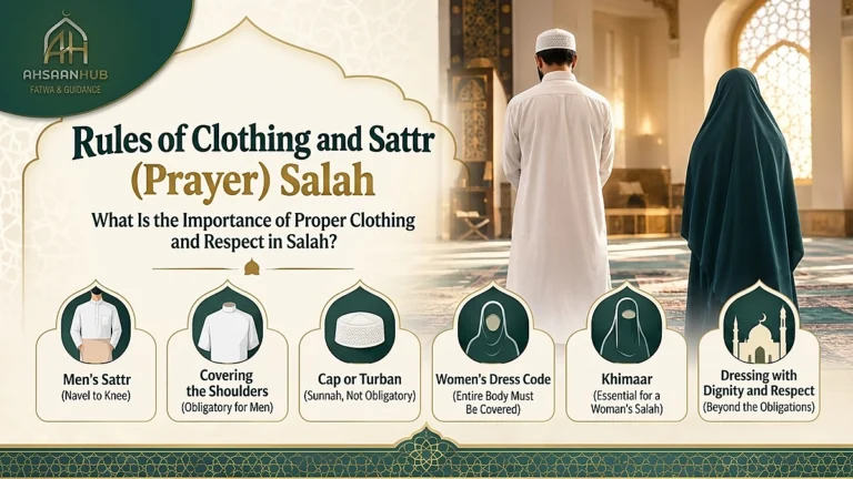 Rules of Clothing and Sattr in Salah: Men and Women Dress Code, Covering Shoulders, Cap or Turban, and Khimaar