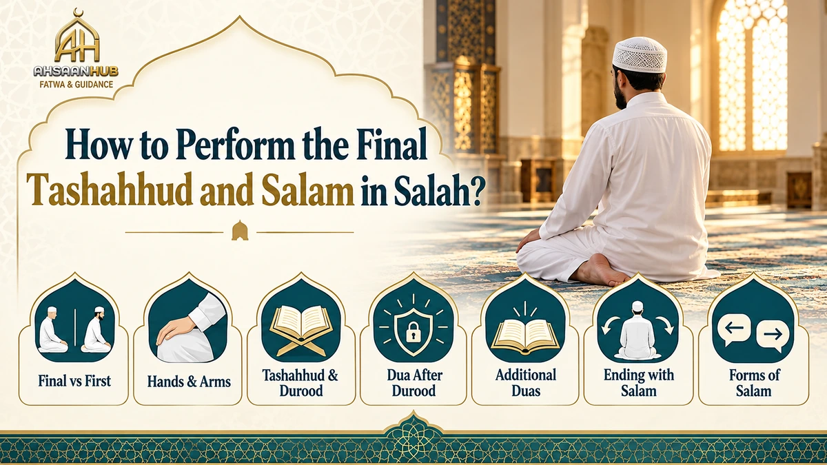 Final Tashahhud Tawarruk posture and Salam in Salah
